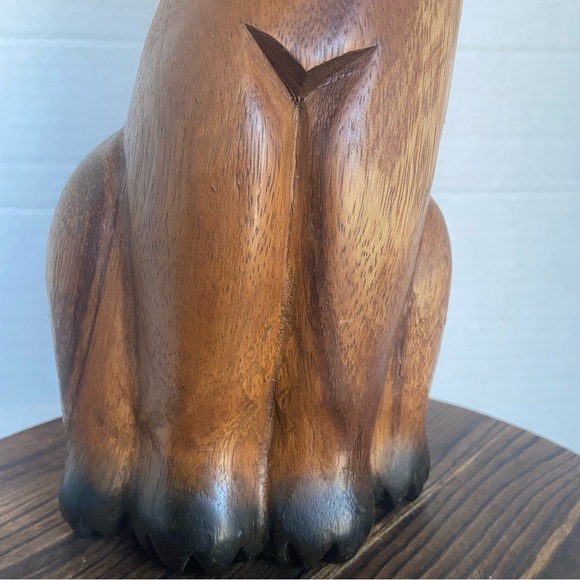 Siamese Cat Wood Statue Hand Carved Mixed    Media Wire Wrapped Art Figurine - Picture 6 of 15